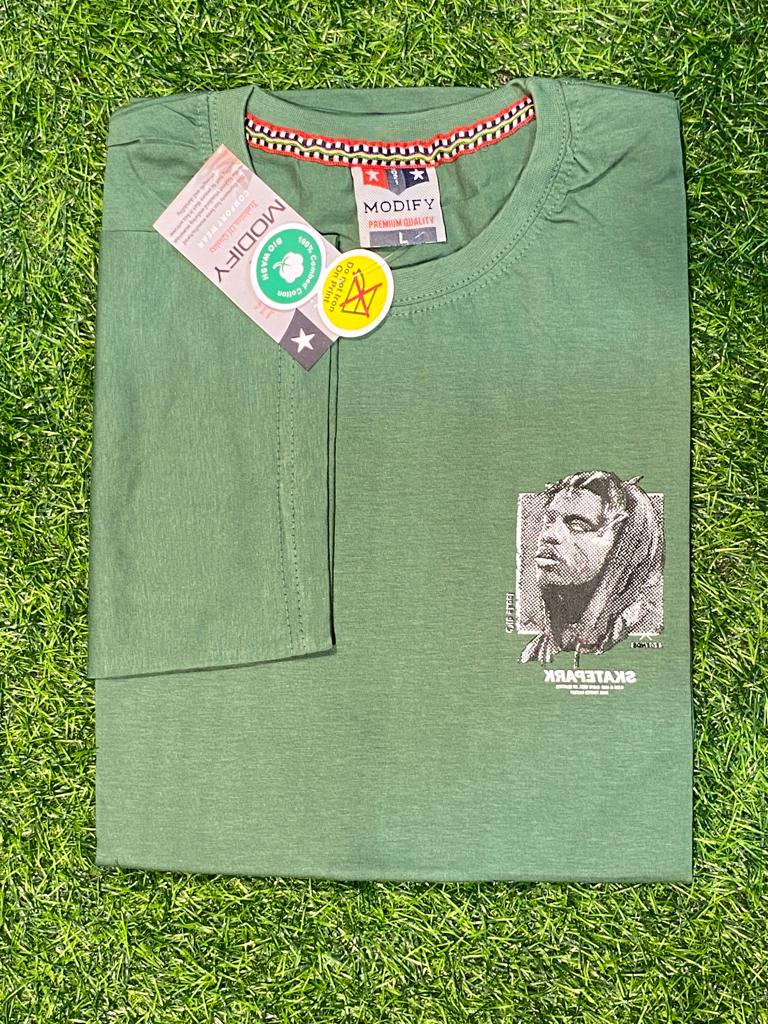 T-shirt For men DarkOliveGreen colour